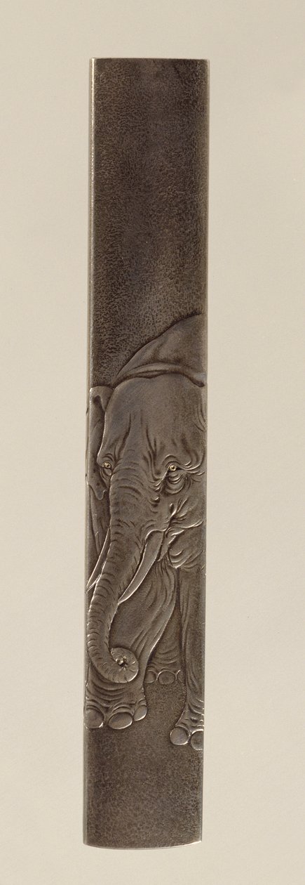 Sverdbeslag, Edo-perioden 1615-1868 (innlagt bronse) (for bakside se 142625) av Japanese School