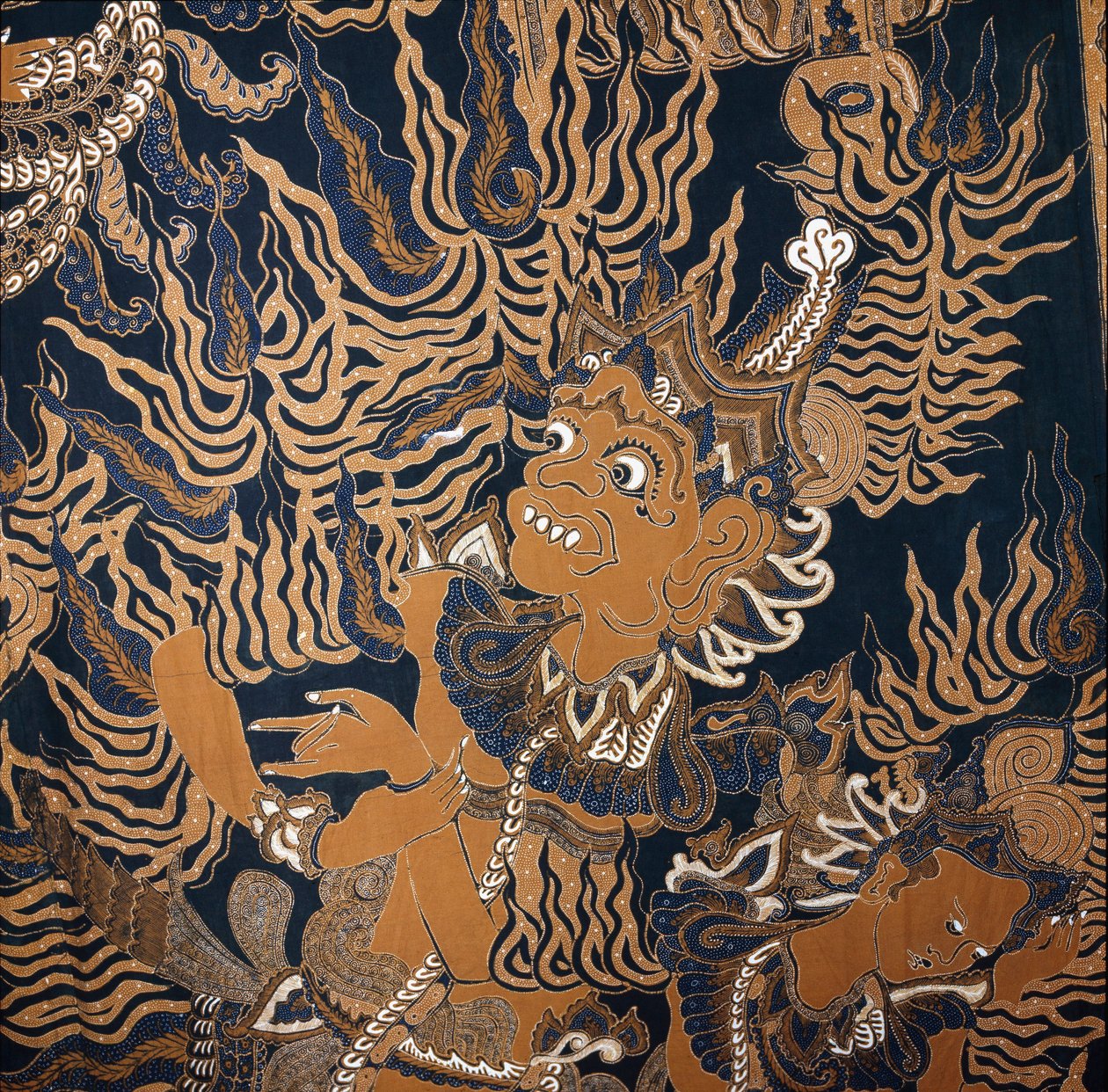 Javanesisk batikk med et monster av School Javanese
