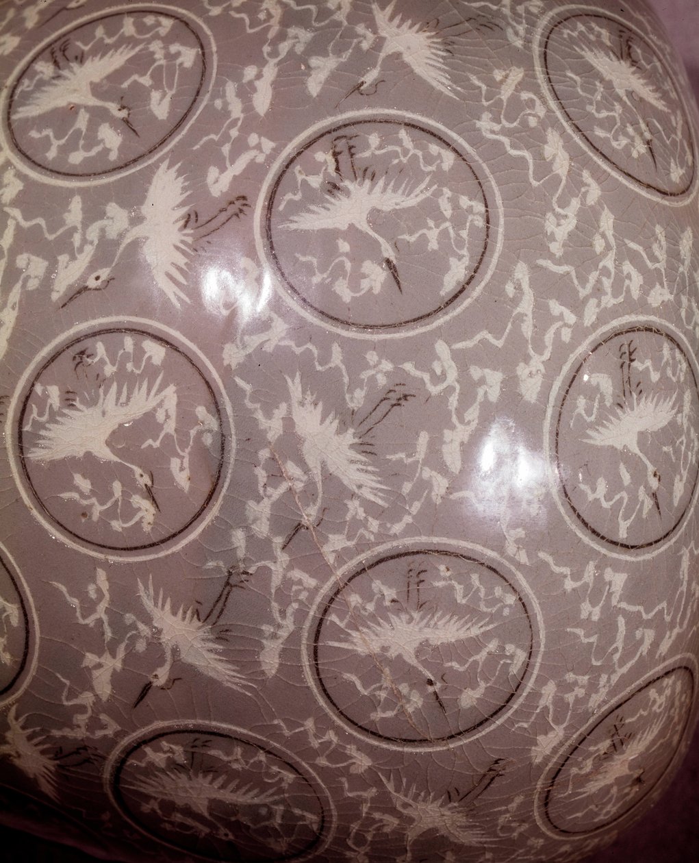 Art coreen: vase detalj "" gren av plomme"" (vase a prunus). Koryo-perioden, slutten av 1100-tallet. Hyung pil chun samling av School Korean