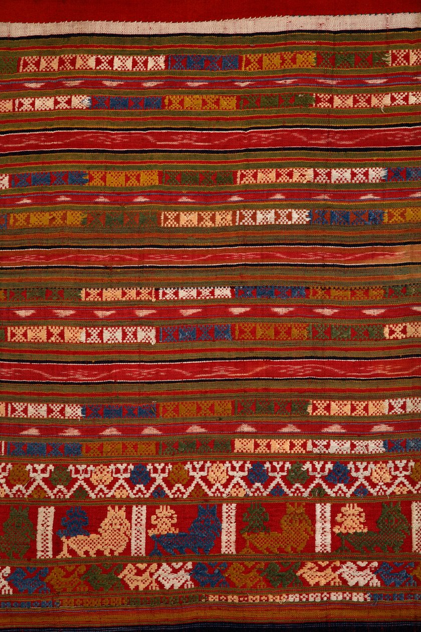 Detalj av et Tai Lu-skjørt, Muang Hun, Udomxai-provinsen, Laos (tekstil) av School Laotian