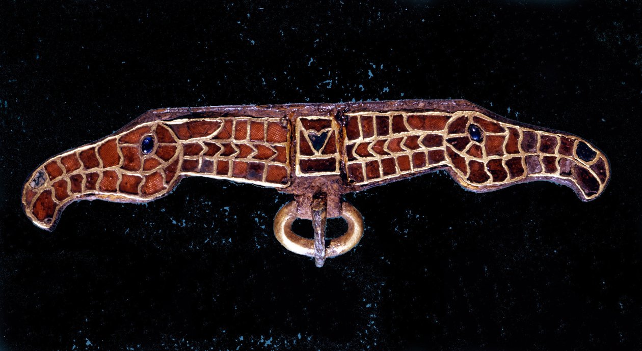 Merovinger fibula. Museum of Saint-Germain-en-Laye av School Merovingian