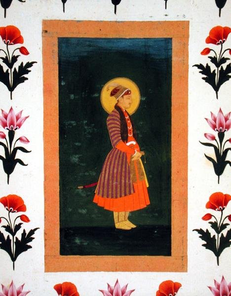 Stående portrett av en linjal, fra Small Clive Album av School Mughal