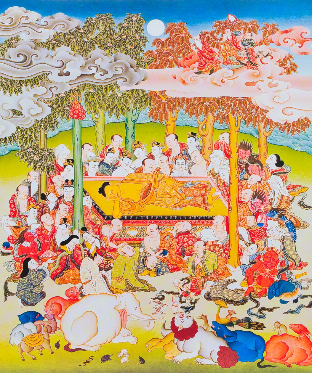 Bilde som viser Buddha av Nirvana (gouache på tøy) av School Nepalese