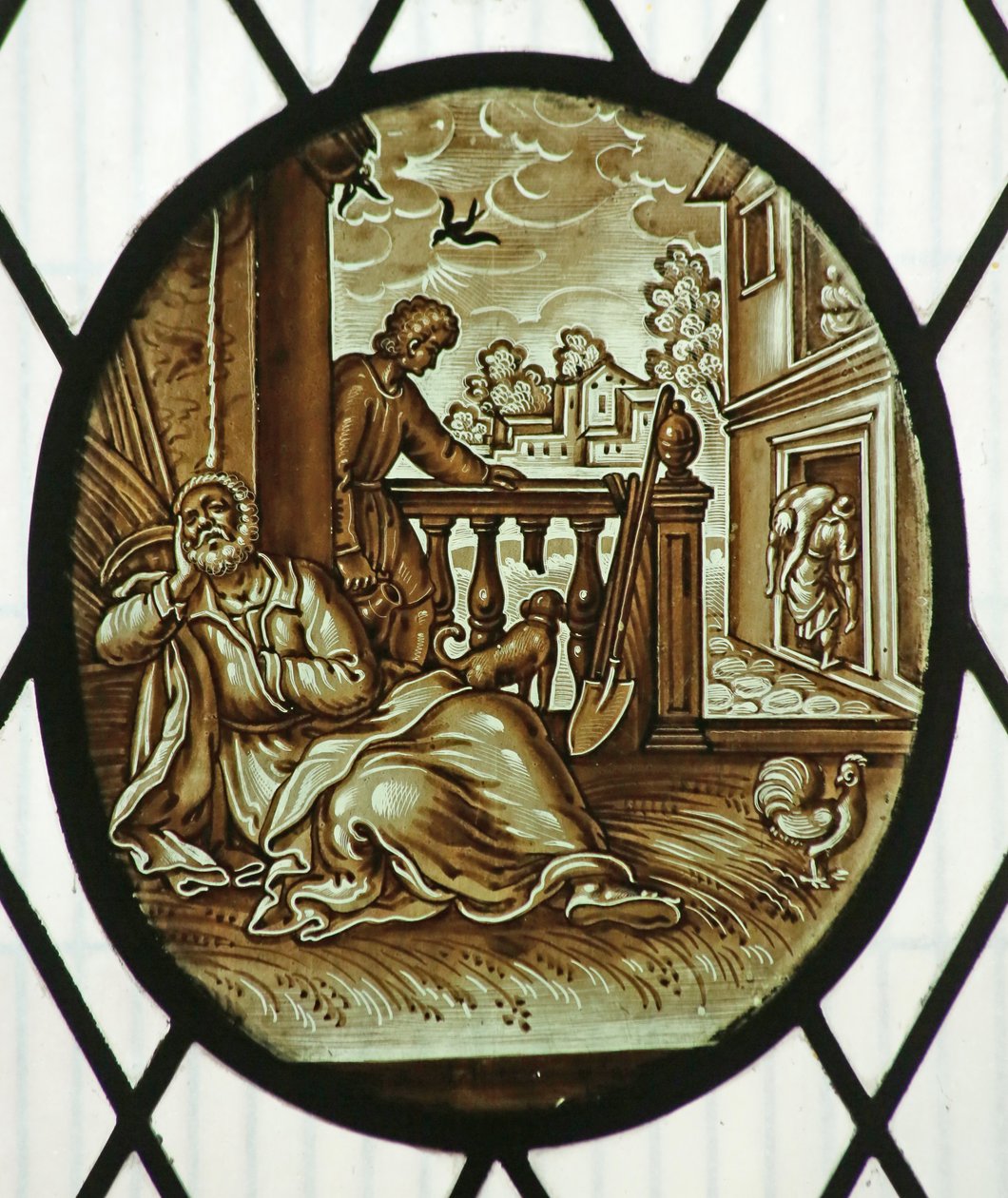 18600 (farget glass) av School Netherlandish