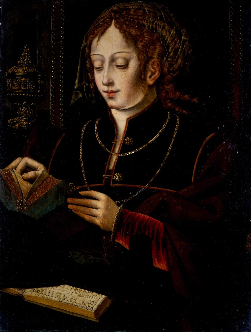 Maria Magdalena, ca. 1520 (olje på eik) av School Netherlandish