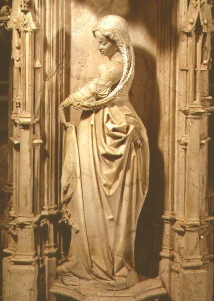Vis jomfrustatuett fra graven til Philibert den fagre (1480-1504) hertugen av Savoy, post 1504 (marmor) av School Netherlandish