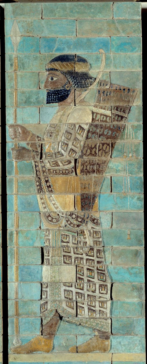 Bueskytternes frise, fra palasset til Darius I, kongen av Persia, i Susa (5. århundre f.Kr.). E-postet murstein relieff bunn. Paris, Louvre-museet. av School Persian