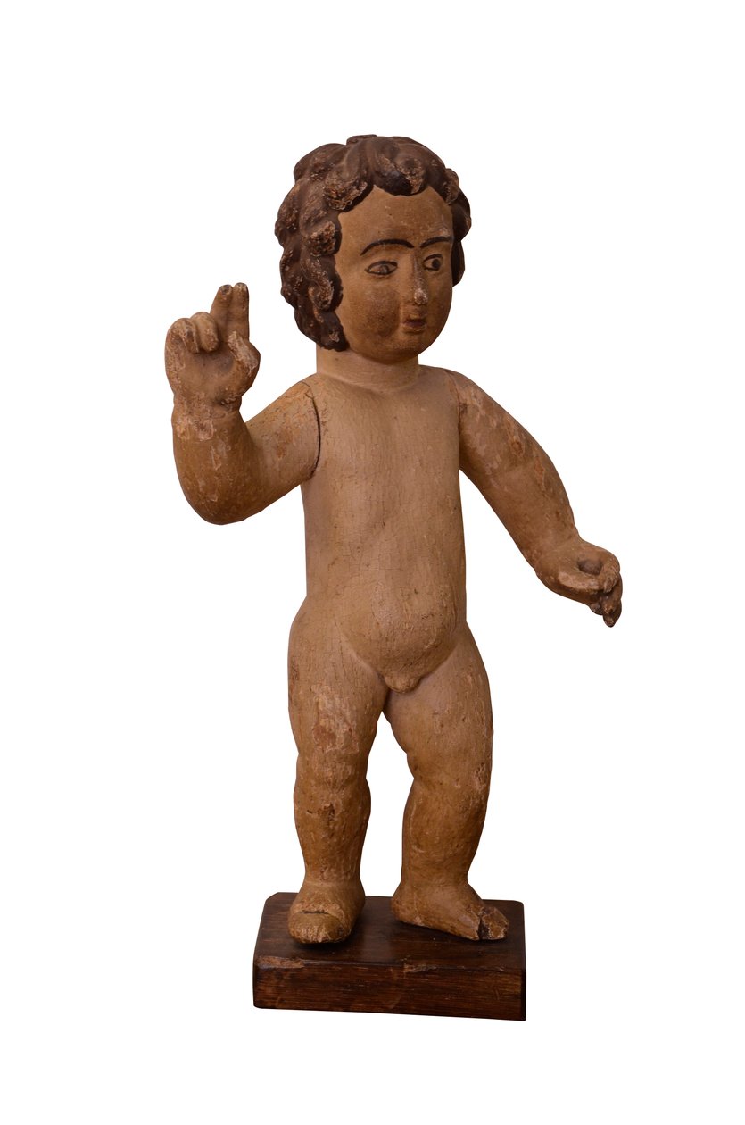 Utskåret treskulptur av Kristusbarnet, ca. 1800 (tre) av School Portuguese