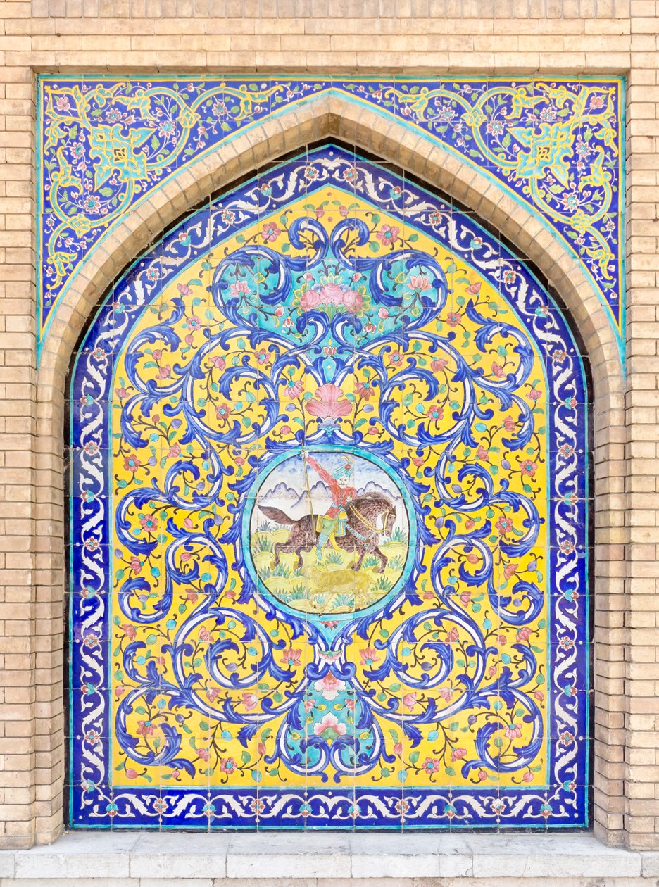 Flisarbeid ved Golestan-palasset, Teheran, Iran (bilde) av School Qajar