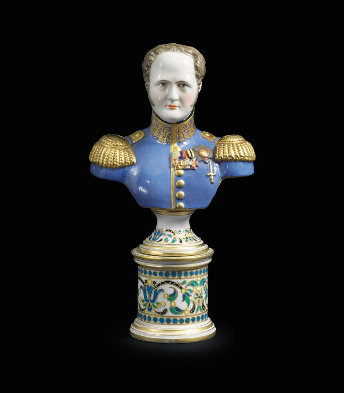 En porselensbyste av keiser Alexander I, ca. 1825-1850 (porselen) av School Russian