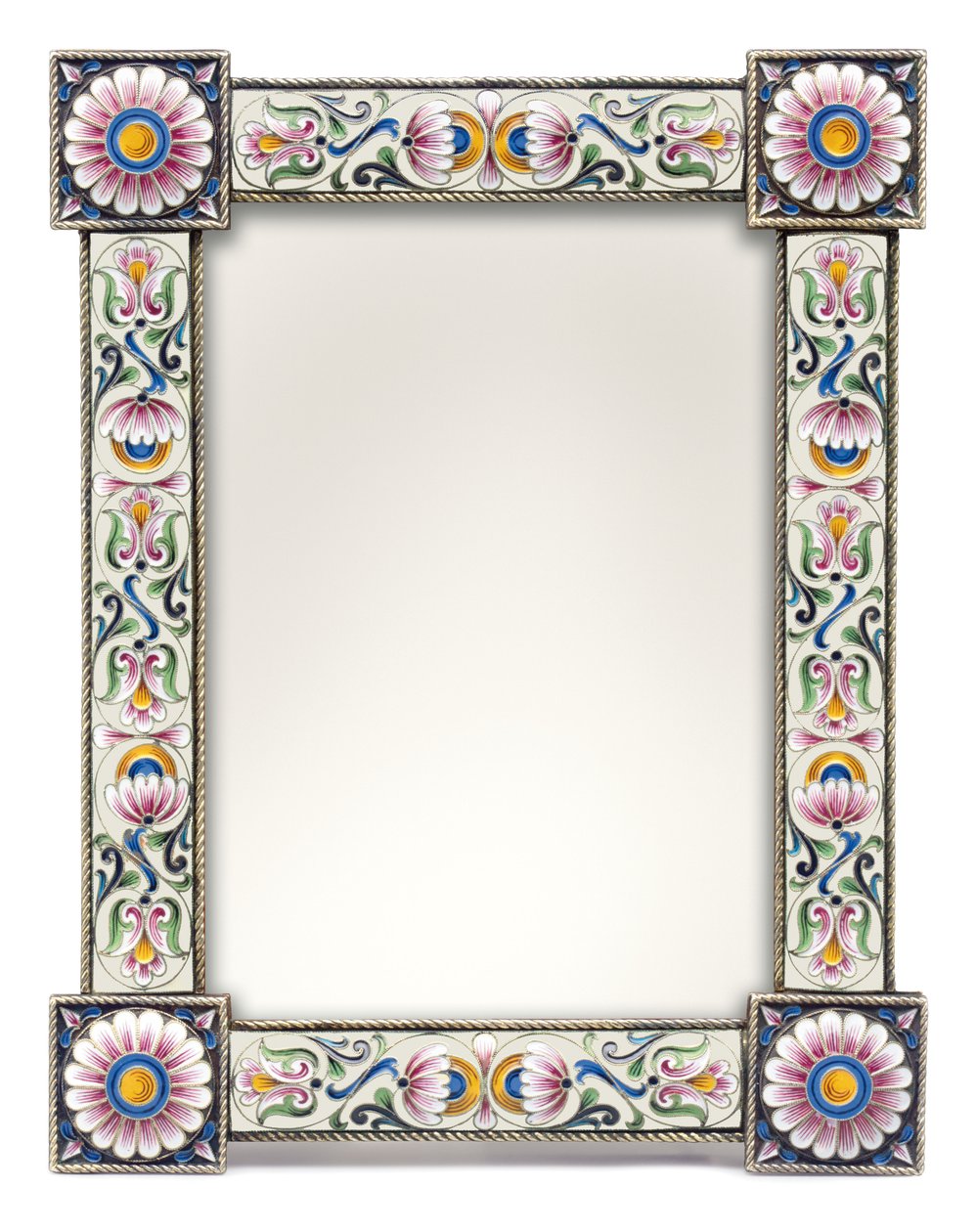 En fotografiramme av forgylt sølv og cloisonne-emalje, ca. 1900 (forgylt sølv, cloisonne-emalje) av School Russian