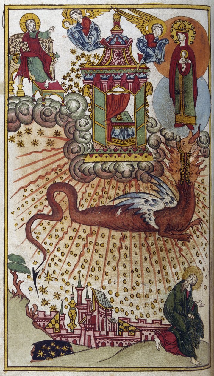 Apocalypse of St John, ca. 1750 (miniatyr) av School Russian