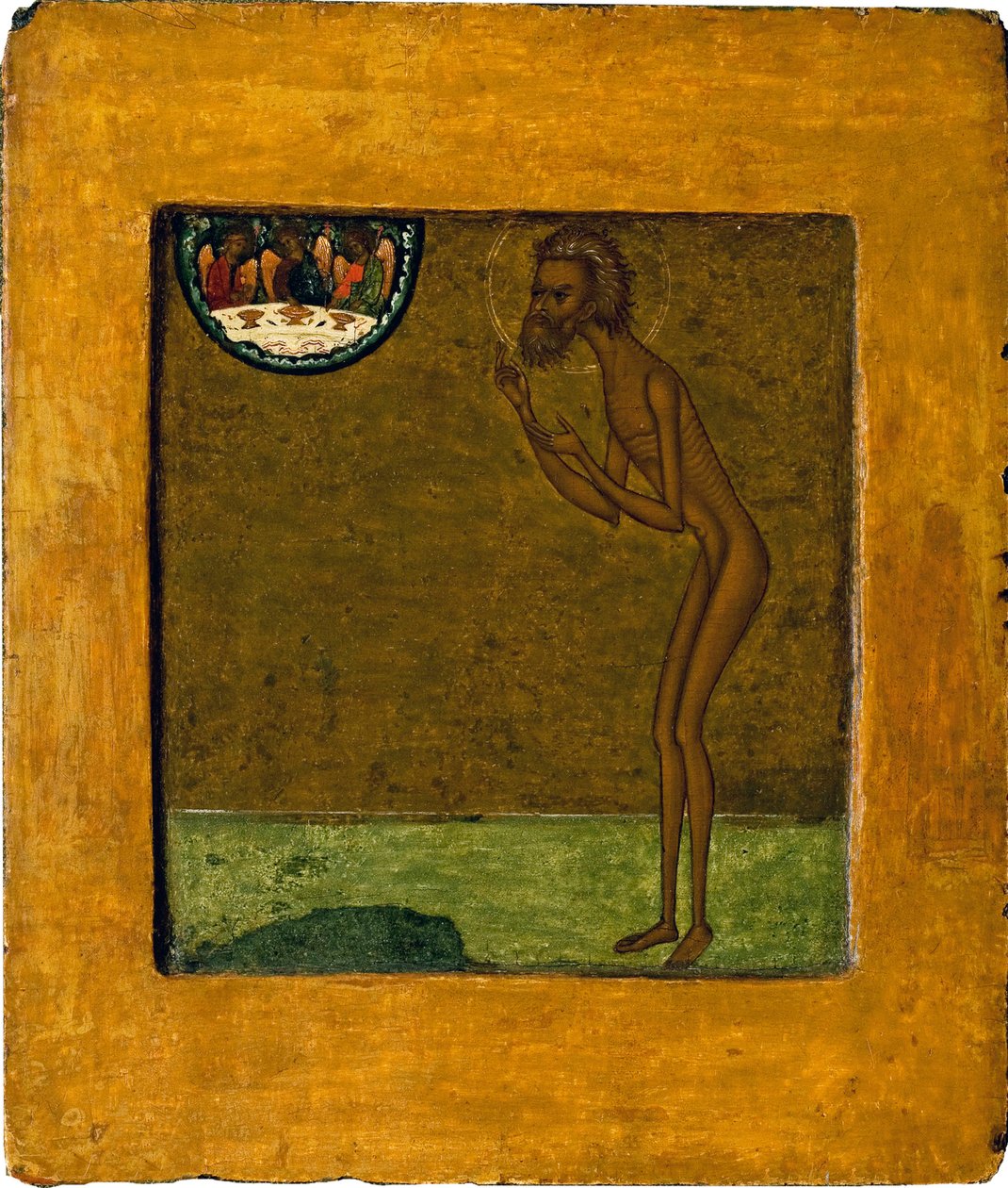 Basilikum den salige eller den hellige basilikum (Vassili) (1469-1551 eller 1557). Anonymt russisk ikon, tempera på tre, slutten av 1500-tallet. Tradisjonell kunst fra Moskva. Statens Tretyakov-galleri, Moskva. av School Russian
