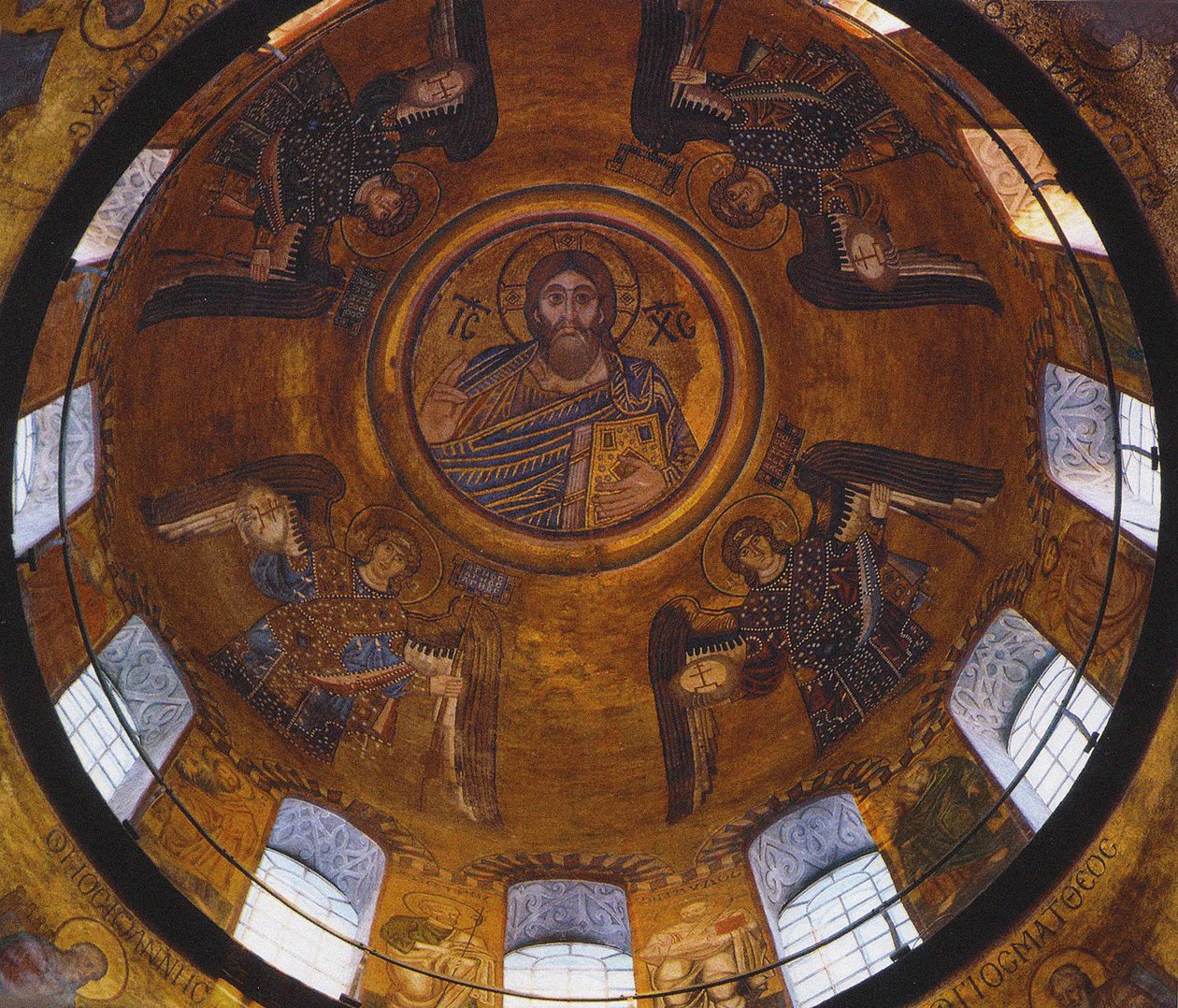 Christ Pantocrator with Archangels (mosaic) av School Russian
