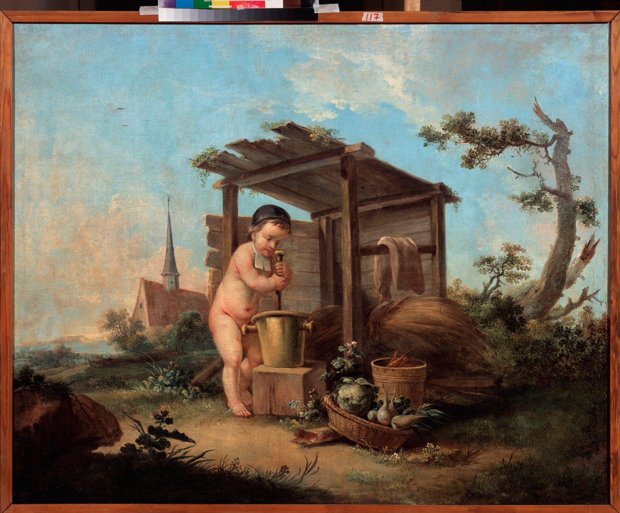 Cupidon chimiste. Peinture d