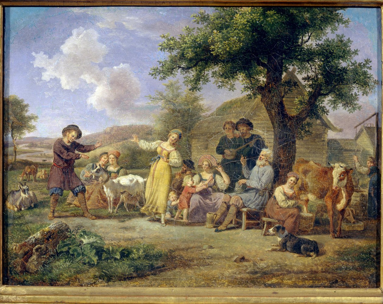 Bondefestivaler. Anonymt maleri, olje på lerret, andre halvdel av 1700-tallet. Russisk kunst fra 1700-tallet. Statens Tretyakov-galleri, Moskva. av School Russian