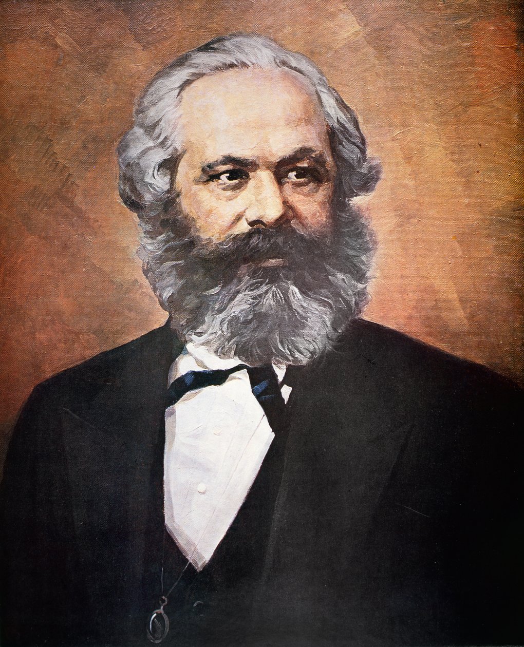 Karl Marx (farge litho) av School Russian