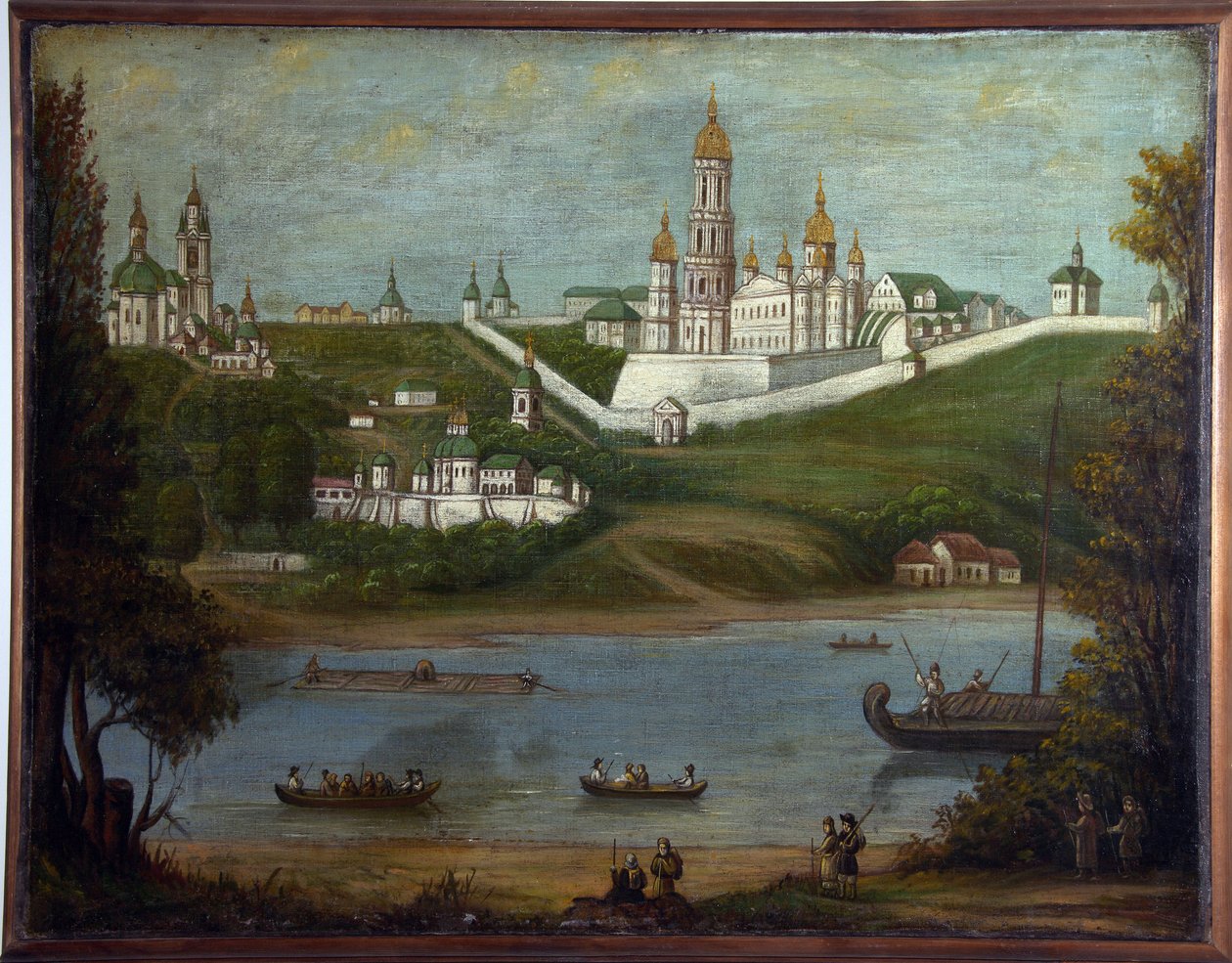 Huleklosteret i Kiev (Ukraina) (huleklosteret i Kiev). Anonymt maleri, olje på lerret, midten av 1800-tallet. Klassisisme russisk kunst. Statens museum for religiøs historie, St. Petersburg. av School Russian