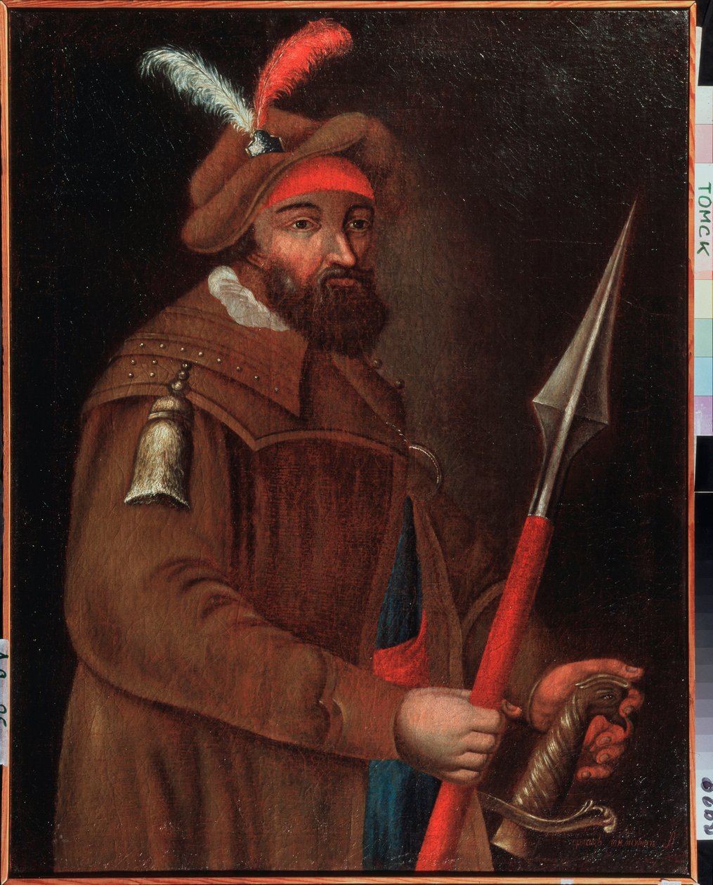 Portrett av kosakklederen Yermak Timofeyevich (født mellom 1532 og 1542-1585), erobrer av Sibir. Anonymt maleri, olje på lerret, tidlig 1700-tall. Statens kunstmuseum, Tomsk (Russland). av School Russian