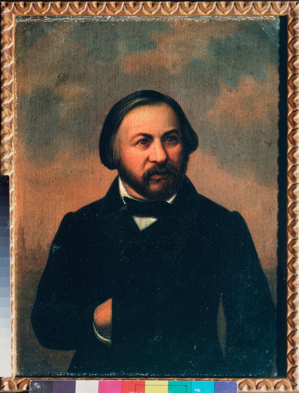 Portrett av komponisten Mikhail I Glinka (1804-1857) - Portrett av komponisten Mikhail I Glinka - Anonymt maleri, olje på lerret, cirka 1850 - russisk kunst fra 1800-tallet - A Pushkin Memorial Museum, Saint Petersburg av School Russian