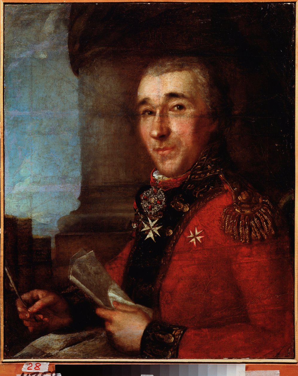 Portrett av general grev Alexey Arakcheyev (Alexis Arakcheiev) (Arakcheev) (1769-1834). Maleri av en russisk mester, olje på lerret, slutten av 1700-tallet. Far Eastern Art Museum, Khabarovsk (Russland). av School Russian