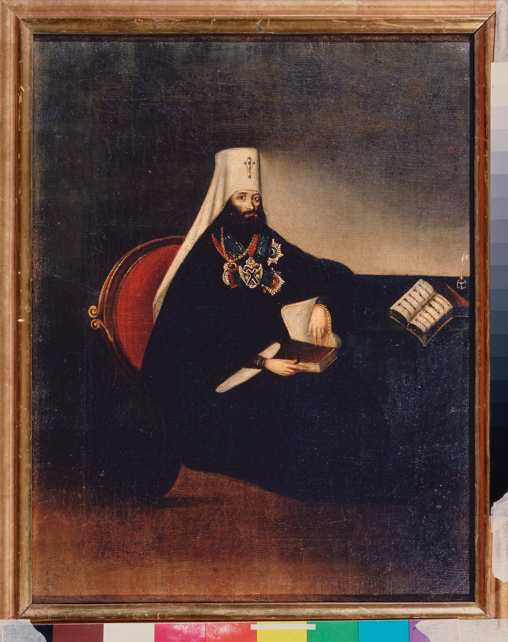 Portrett av Metropolitan Filaret i Moskva (1782-1867). Anonymt maleri, olje på lerret, tidlig 1800-tall. Russisk kunst, primitivisme. Statens historiske museum, Moskva. av School Russian