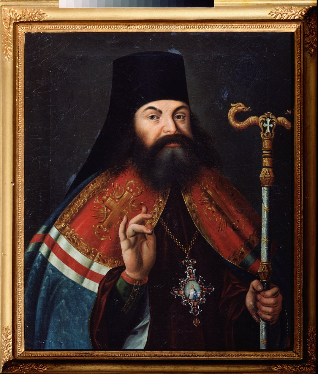 Portrait du poete Theofan (Feofan) Prokopovich (Theophane Prokopovitch) (1681-1736), theologien et archeveque de Novgorod (Russie). Peinture d