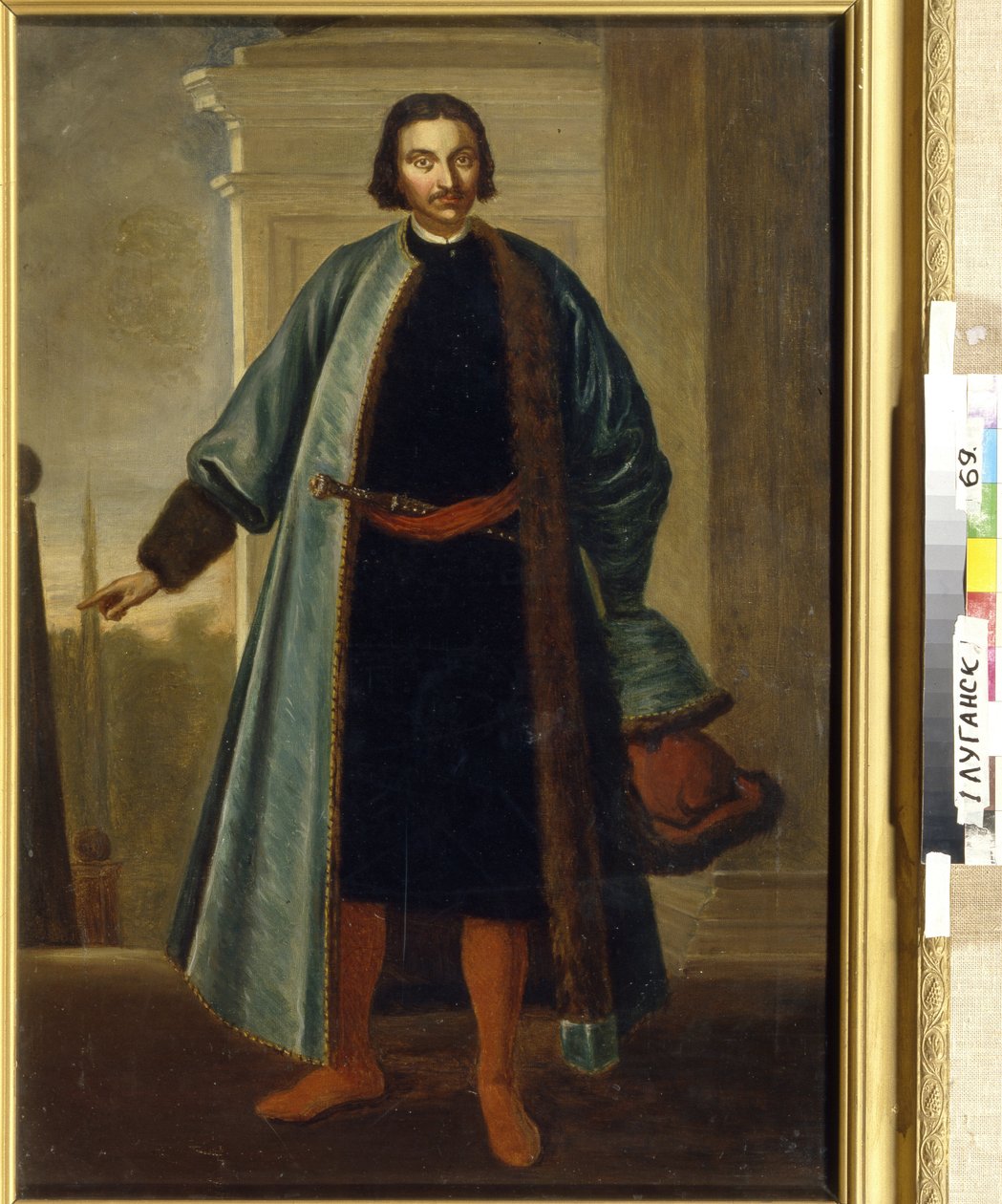 Portrett av prins Anikita Ivanovich Repnin (1668-1726). (Portrett av prinsen A. I. Repnin). Russisk soldat og politiker, som utmerket seg under den store nordkrigen (1700-1721), tjente da som guvernør i Livland og nær og inderlig av School Russian