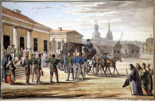 Russiske soldater ankommer Krasnoy av School Russian