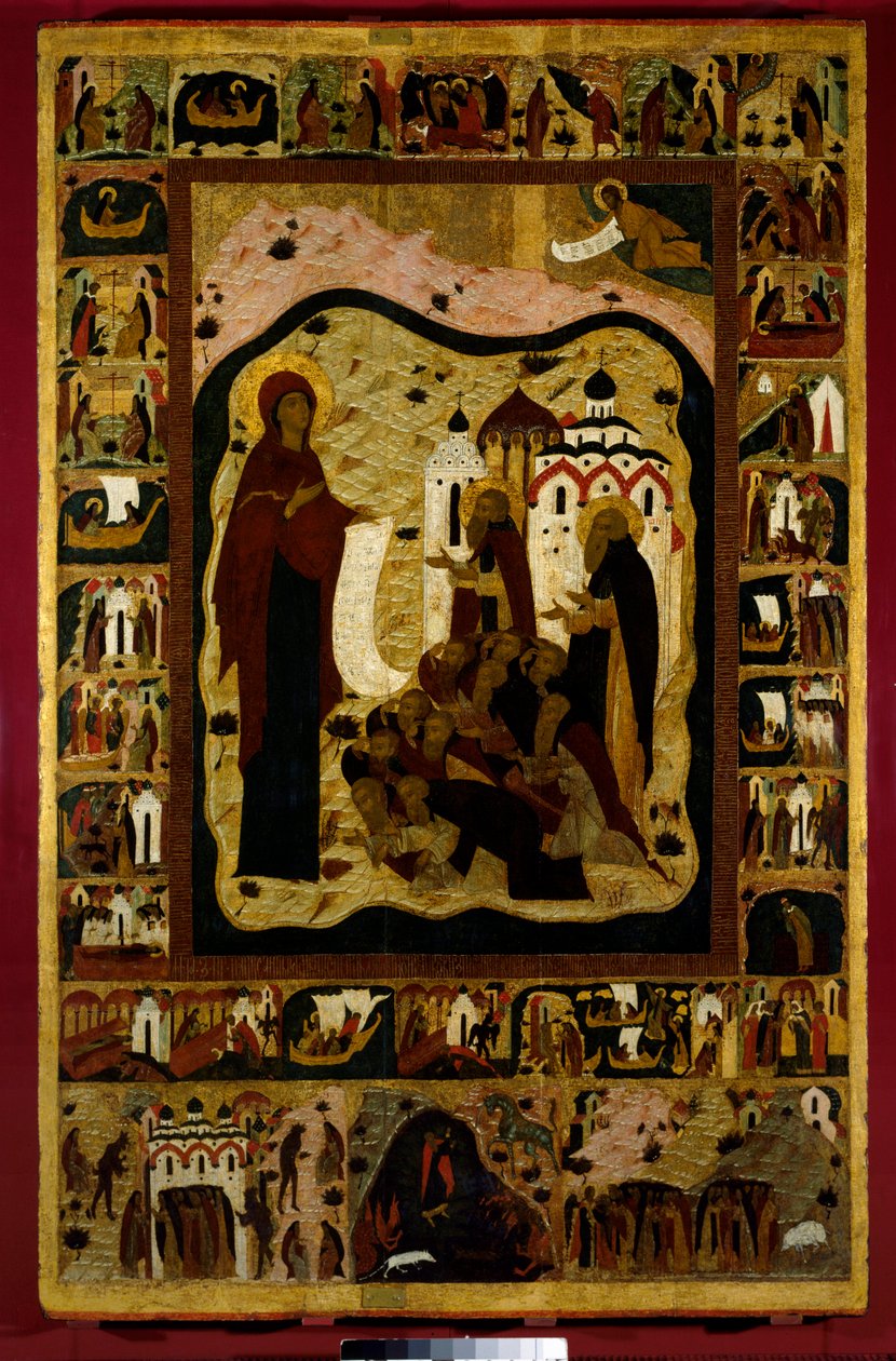 Jomfruen av Bogoliubovo russisk ikon fra 1500-tallet. Russland. Kloster Solonsky. av School Russian