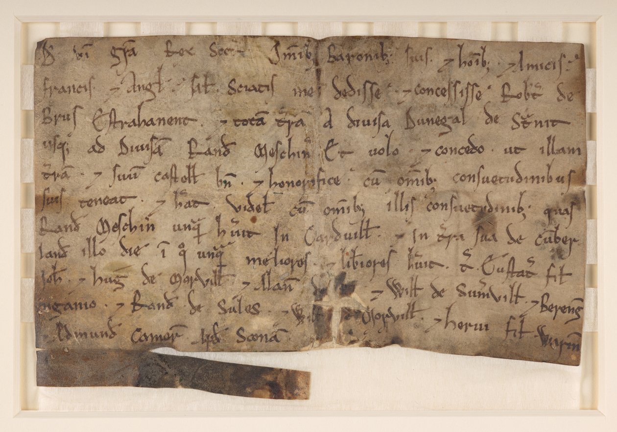 Bevilgning av David I, kongen av skottene (d. 1153), til Robert de Brus, og ga ham Annandale av School Scottish