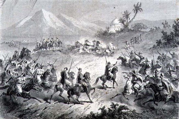 An Adventure, Traveler Attacked by Brigands, illustrasjon fra 