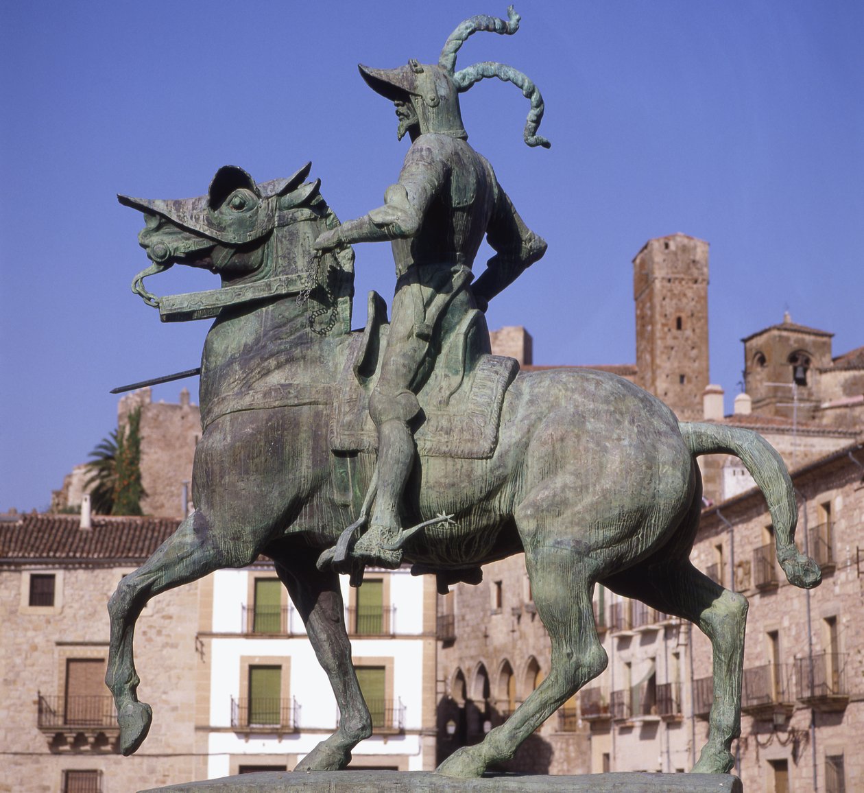 Rytterstatue av Francisco Pizarro (ca. 1478-1541) (bronse) av School Spanish