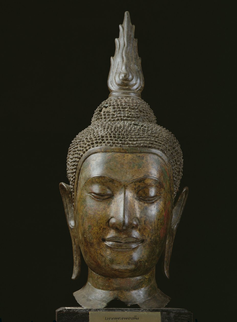 Buddhas hode i meditasjon (bronse) av School Thai