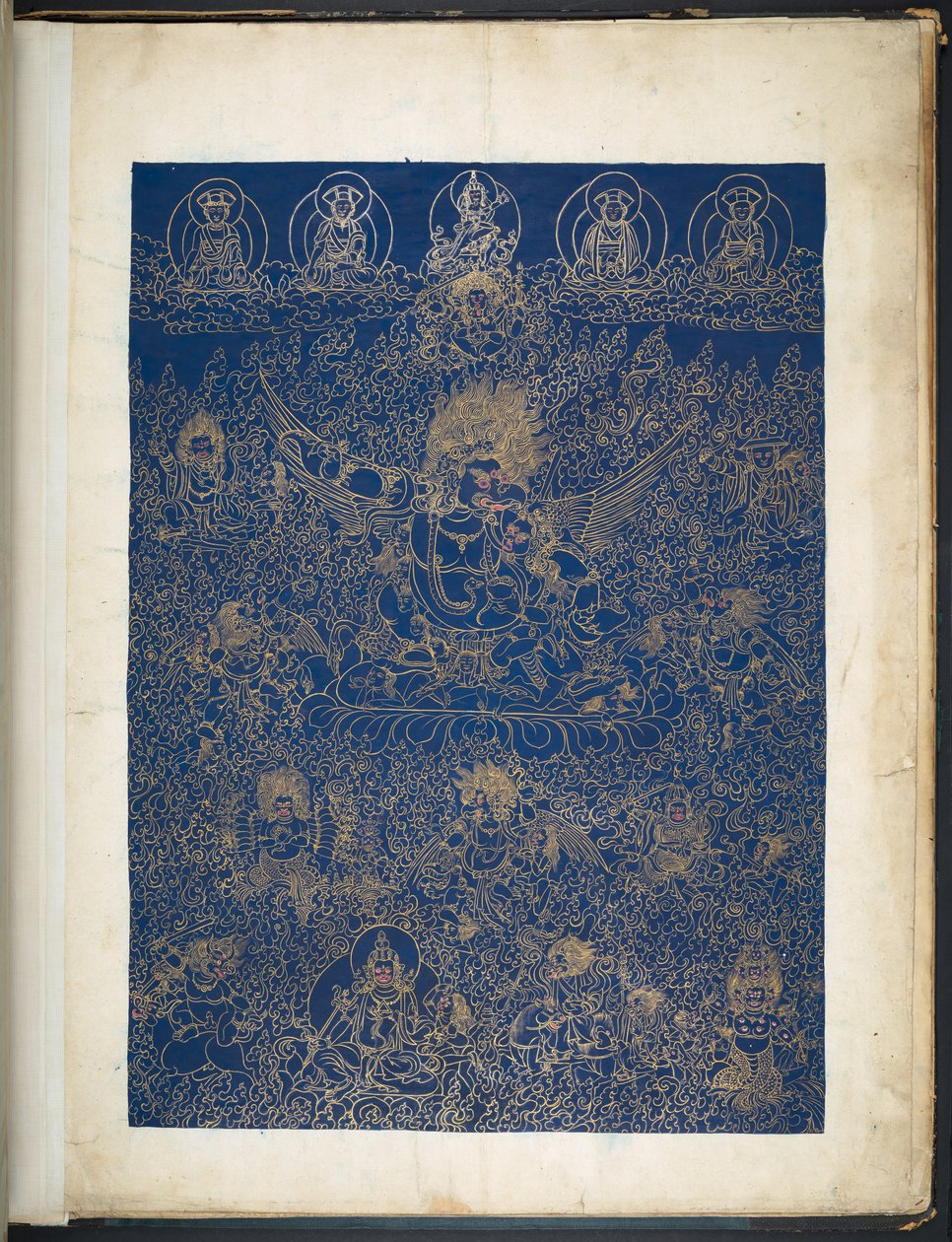 Legge til. Eller. 3050    En av 12 tegninger som viser tibetanske guder av en tibetansk kunstner, sannsynligvis i Lhasa, ca. 1800    (gouache på papir) av School Tibetan