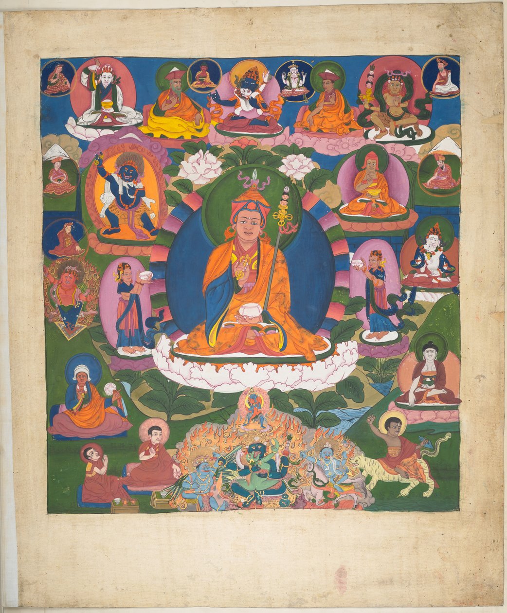 Legge til. Eller. 3058    En av 12 tegninger som viser tibetanske guder av en tibetansk kunstner, sannsynligvis i Lhasa, ca. 1800    (gouache på papir) av School Tibetan