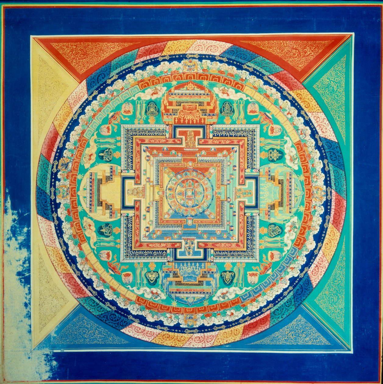 Mandala de Sarvavid Vairocana-taket til potala-palasset a lhasa. Tibet av School Tibetan