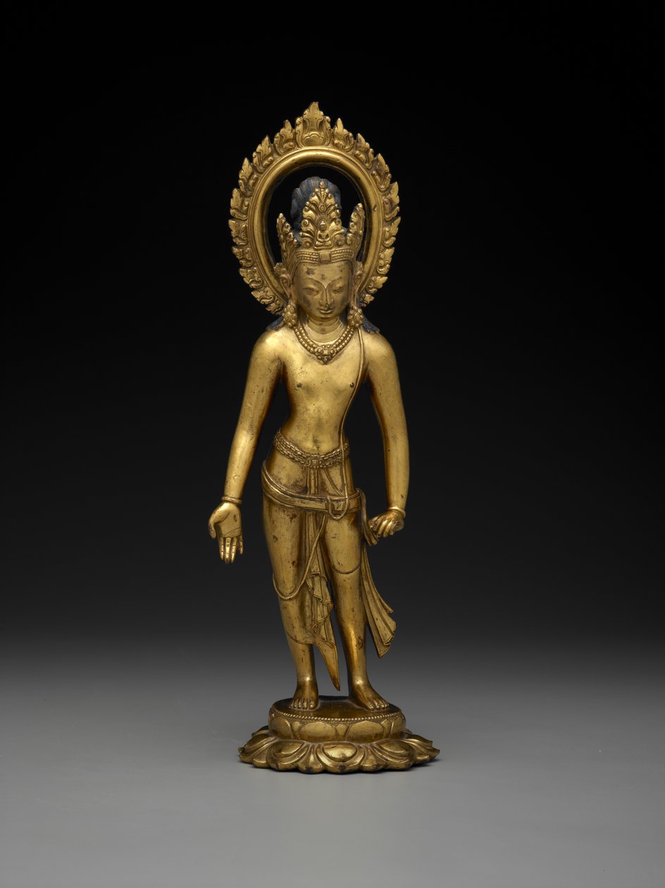 Padmapani, 8. eller 9. århundre (forgylt bronse) av School Tibetan