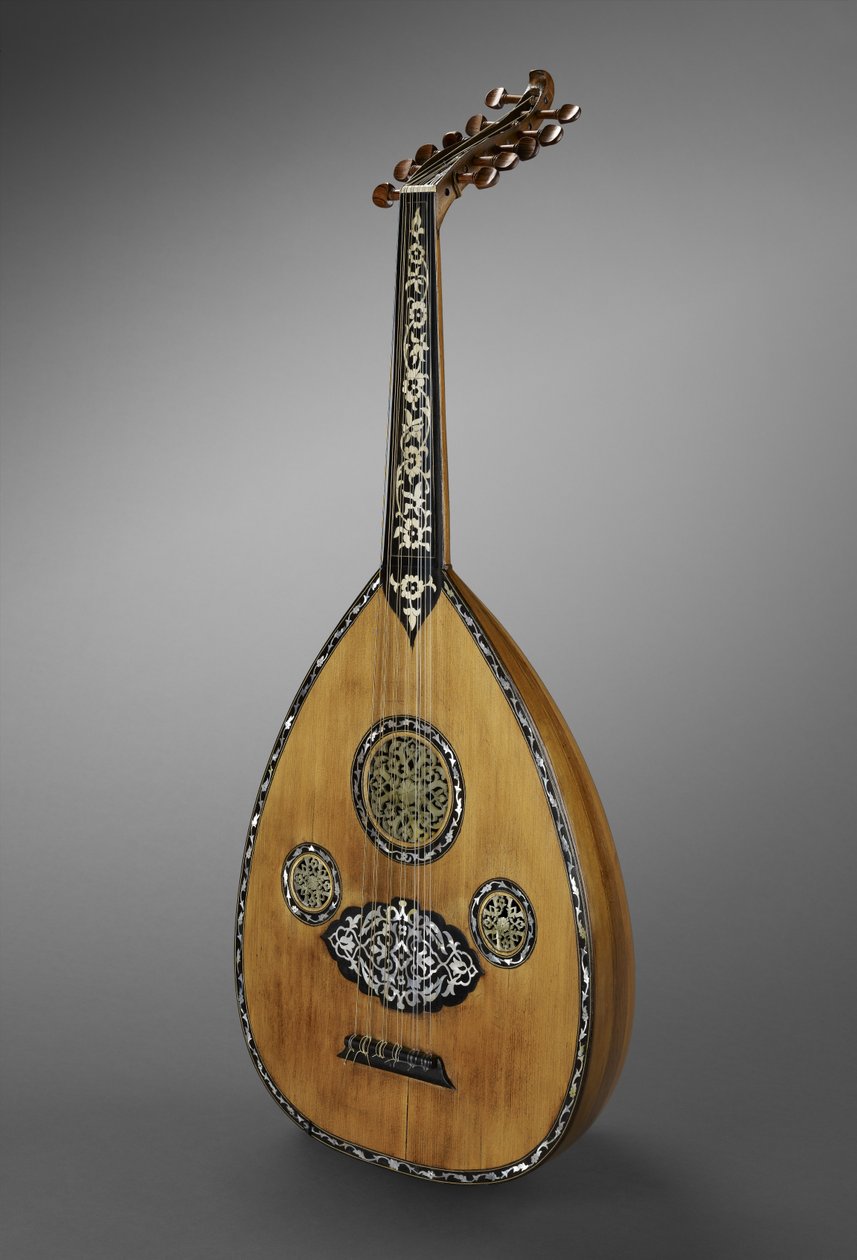 Lute, ottomansk, sent på 1800-begynnelsen av det 20. århundre (tre, ibenholt, elfenben og perlemorinnlegg) av School Turkish