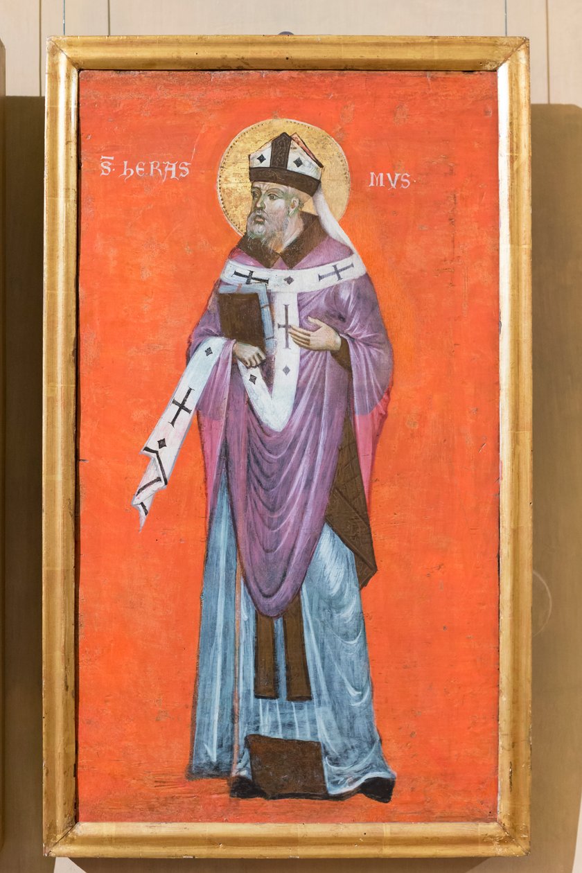 Saint Erasmus , venetiansk bysantinsk maler, første halvdel av 400-tallet (olje på panel) av School Veneto Byzantine