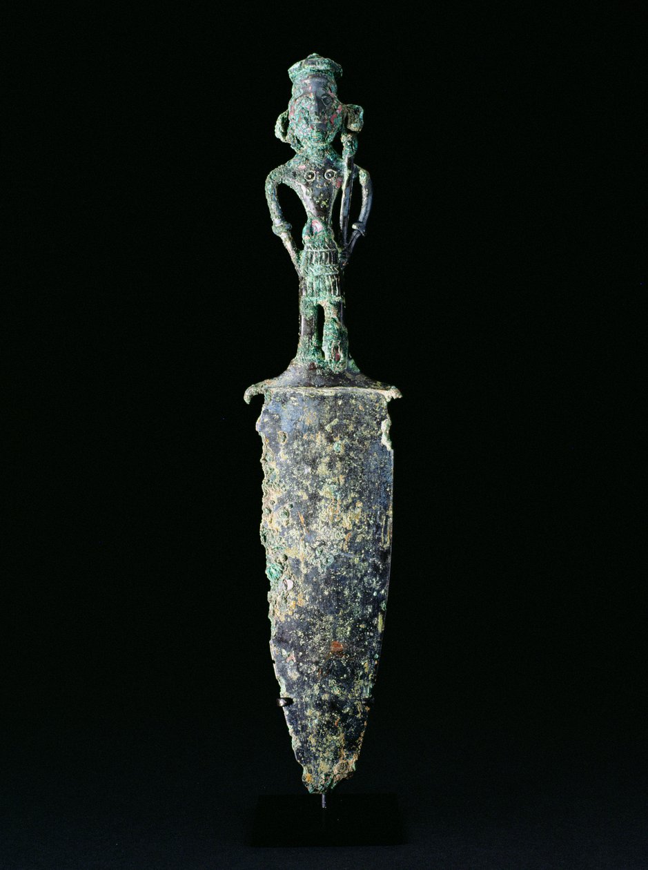Dolk, Dongson-kultur, ca. 200 f.Kr.-200 e.Kr. (bronse) av School Vietnamese