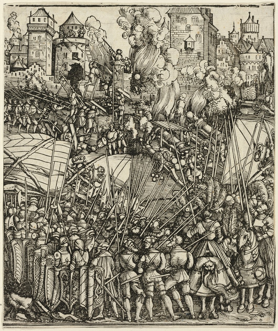 Utvisningen av ungarerne fra Nedre Østerrike, fra Triumfbuen til Maximilian I av School of Albrecht Dürer