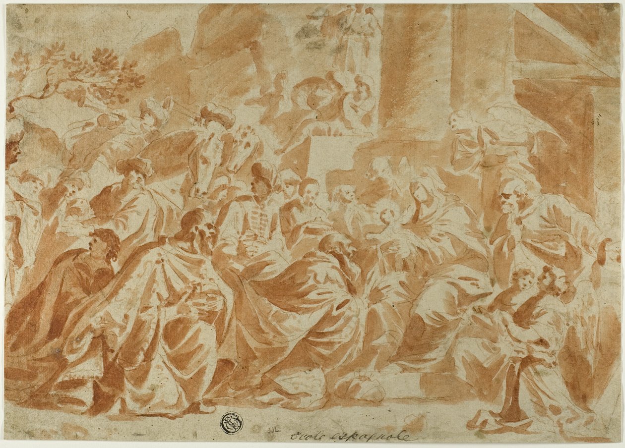 Tilbedelse av magiene av School of Peter Paul Rubens