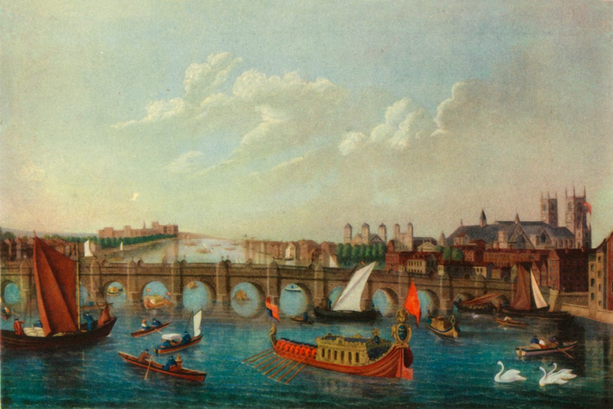 The Royal Barge on Themsen, London, c1751, 1947. av School of Samuel Scott