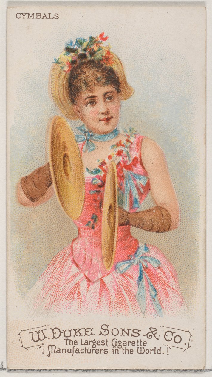 Cymbals, fra Musical Instruments-serien N82 for Duke-sigaretter, 1888., 1888. av Schumacher and Ettlinger