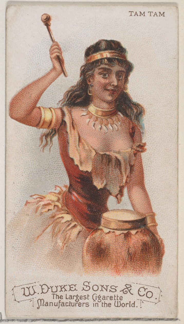 Tam Tam, fra Musical Instruments-serien N82 for Duke-sigaretter, 1888., 1888. av Schumacher and Ettlinger