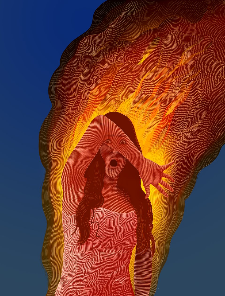 Carrie, 2022 (skrapebrett, fargelagt digitalt) av Scott McKowen