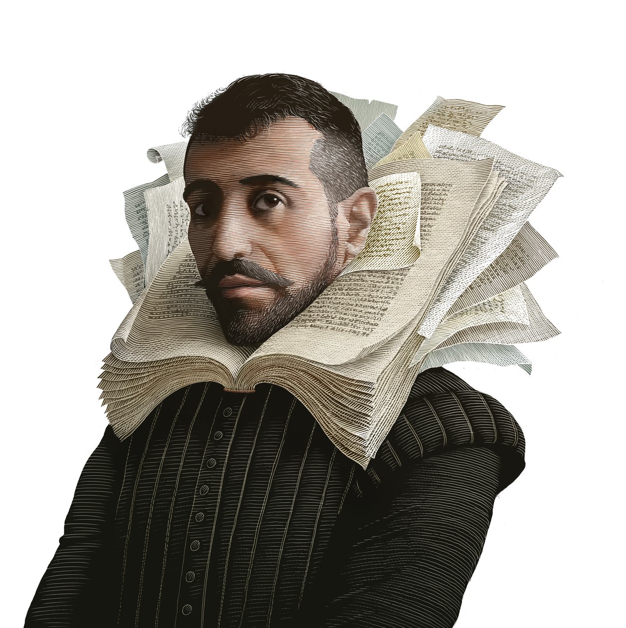 Cervantes, 2014 (skrapebrett, digitalt fargelagt) av Scott McKowen