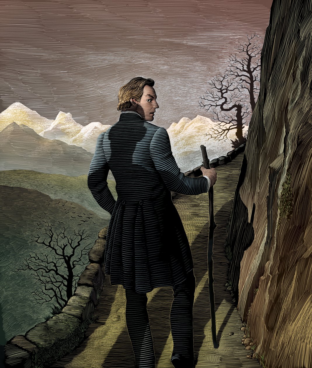 Frankenstein, 2007 (skrapebrett, digitalt fargelagt) av Scott McKowen