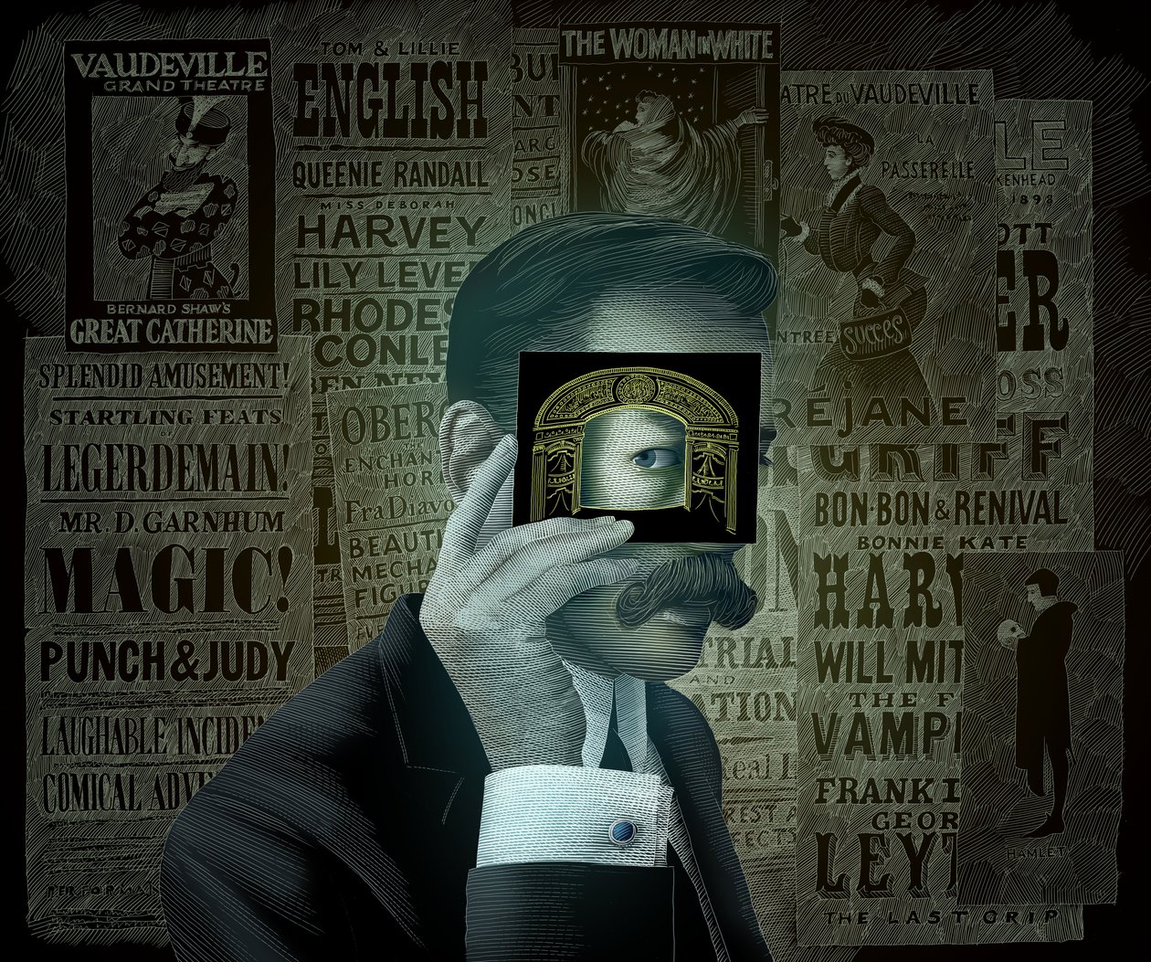 Grand Ghosts, 2022 (skrapebrett, digitalt fargelagt) av Scott McKowen